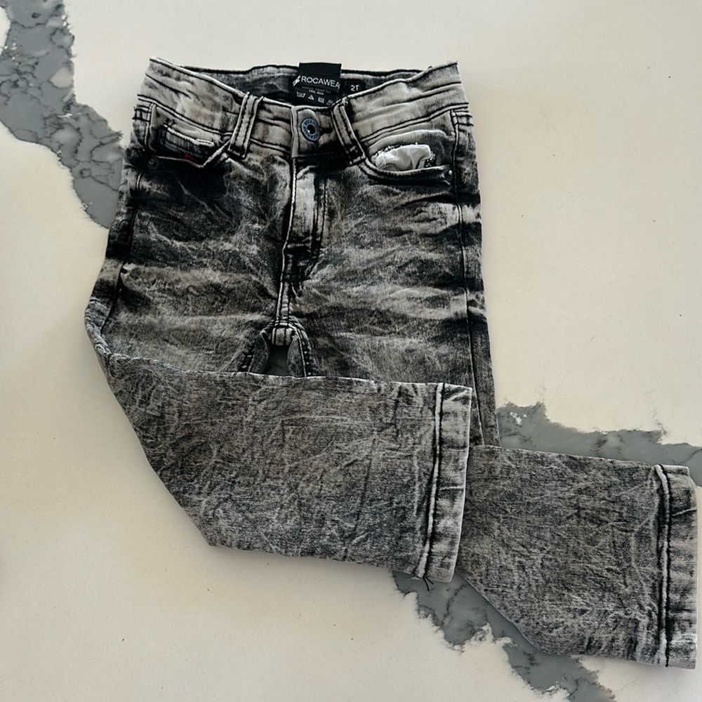 ROCA WEAR BOYS 2T denim jeans washed GREY LIKE NEW